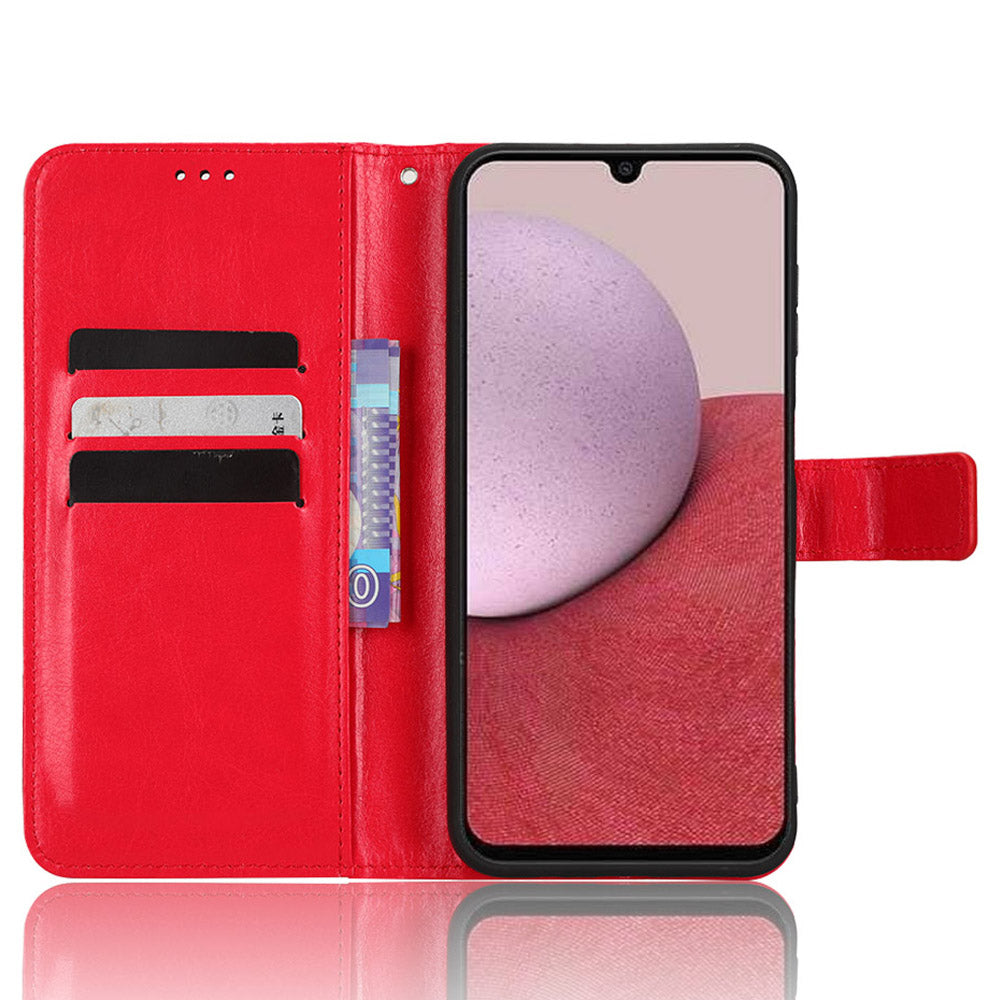 For Samsung Galaxy A14 4G Strong Magnetic Clasp Phone Stand Wallet Cover Crazy Horse Texture Leather Phone Case For Samsung Galaxy A14 4G Strong Magnetic Clasp Phone Stand Wallet Cover Crazy Horse Texture Leather Phone Case